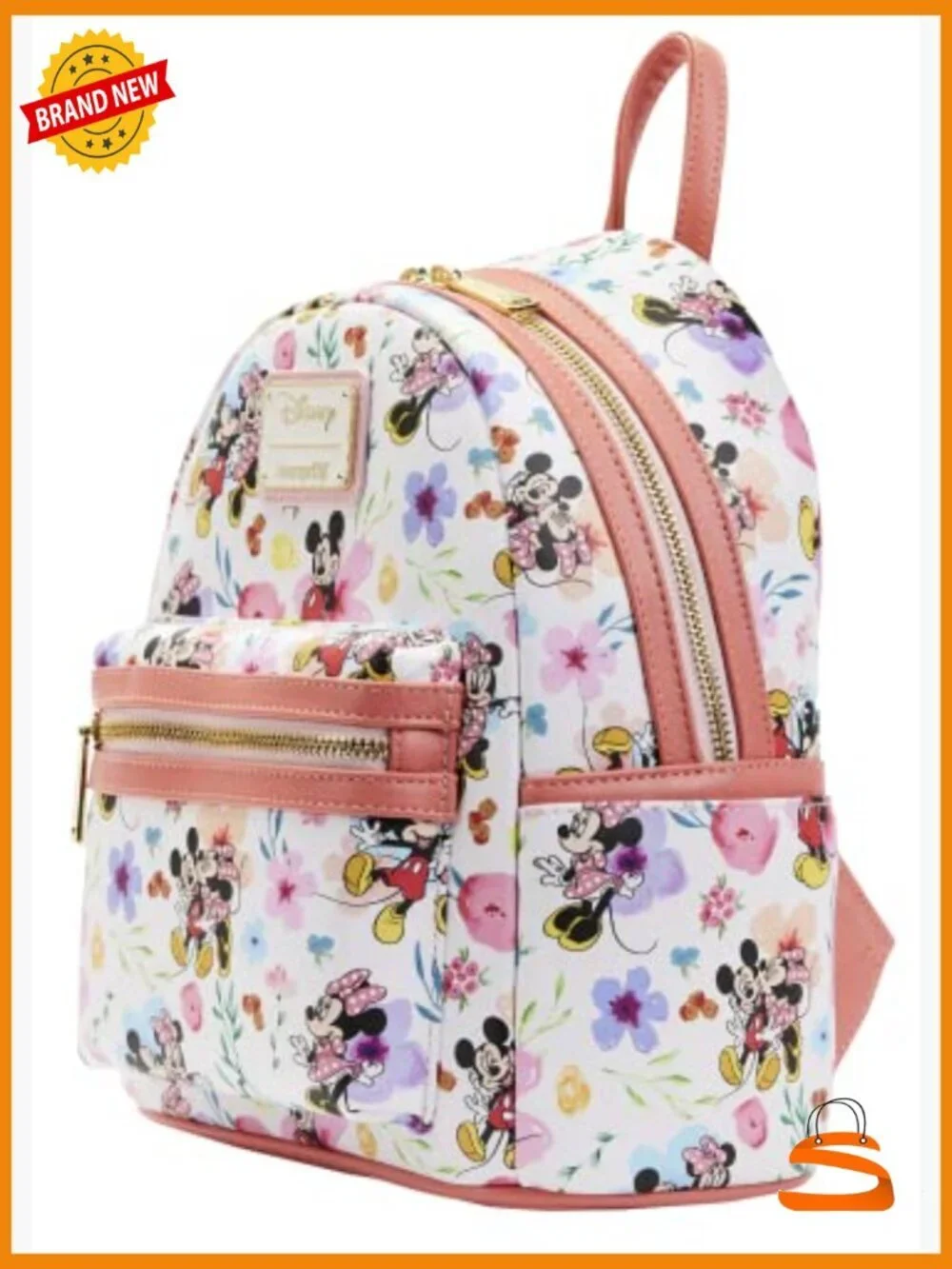 Mickey & Minnie Mouse Floral Mini Backpack Handbag
